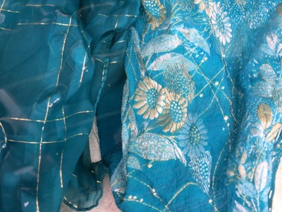 藍の生葉で草木染。シルクストールと丹後ちりめん生地