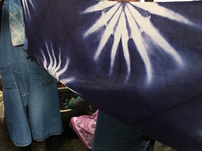 ログウッドで草木染した、手ぬぐい ログウッドで草木染した、手ぬぐい