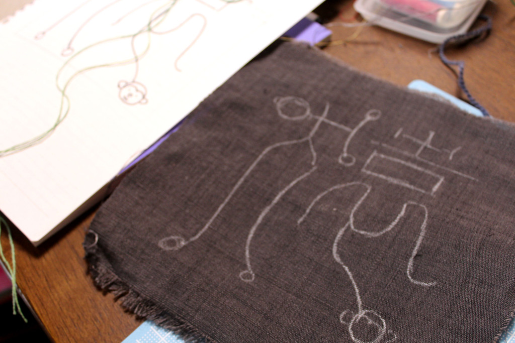 草木染　フェルト＆刺繍