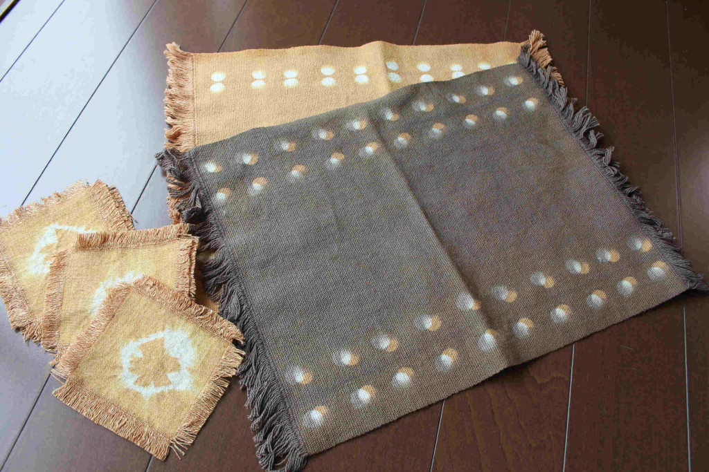 草木染　初級コースの作品