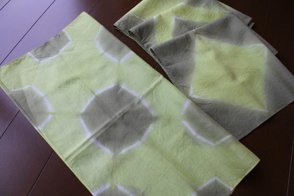 草木染　初級コースの作品