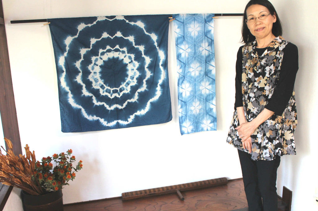 藍染、雪花絞り